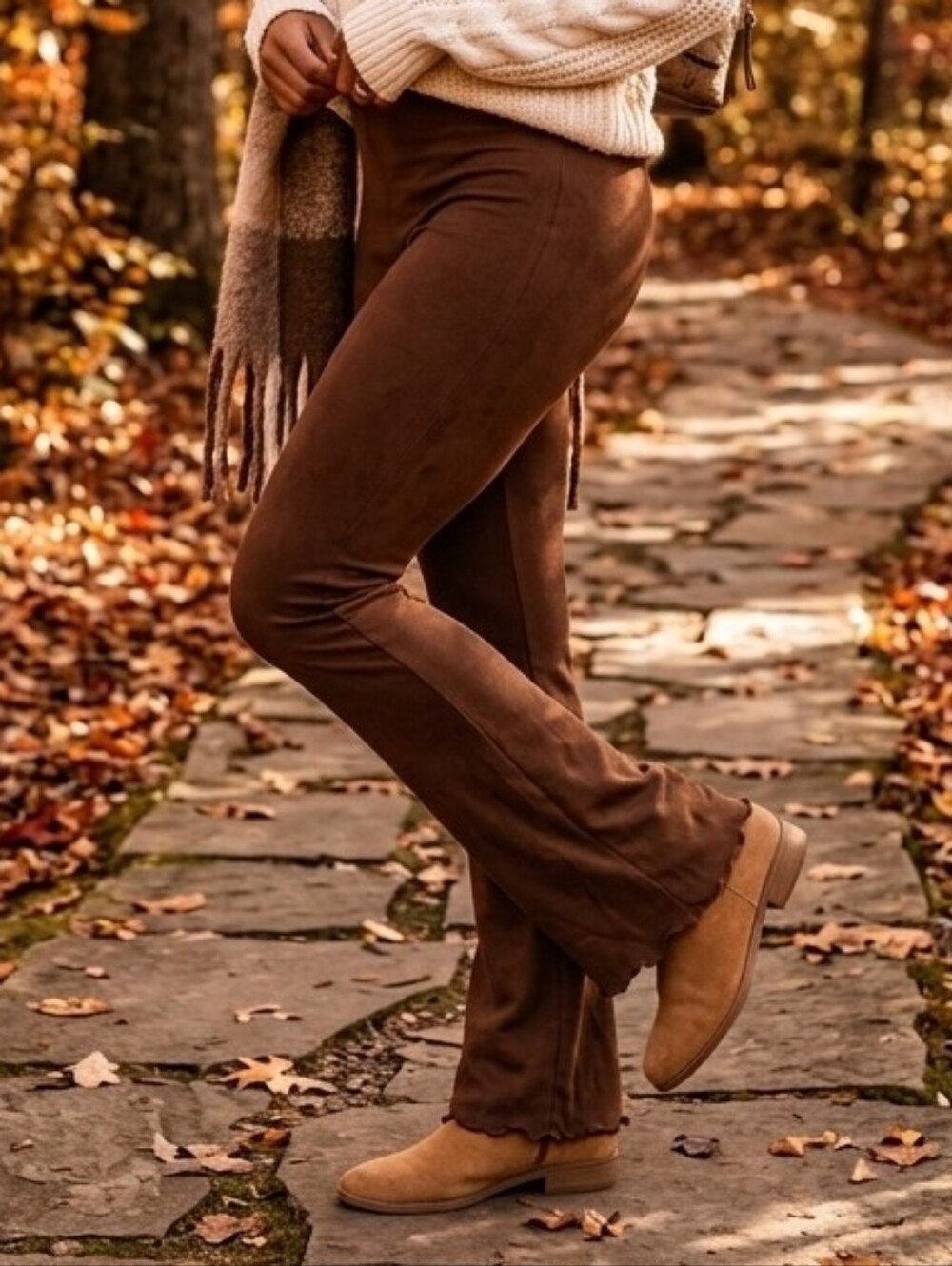 Brown Flared Leggings